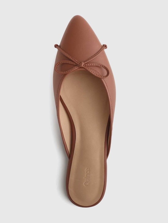 Quince Shoes - Quince | Women’s Brown Italian Leather Pointed Mules Size 8